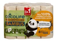 oecolife Küchenrollen Bambus 3-lagig, 8 Rollen