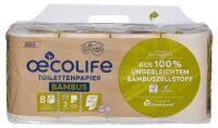 oecolife Toilettenpapier Bambus 3-lagig, 8 Rollen