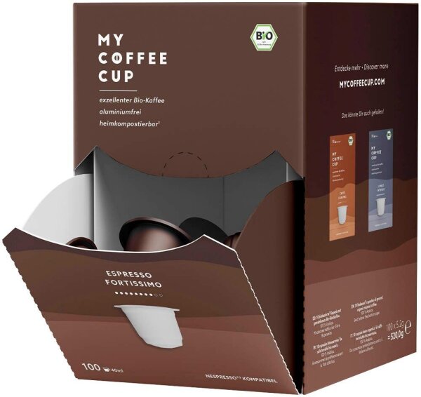 MY COFFEE CUP ESPRESSO FORTISSIMO Bio-Kaffeekapseln, Arabicabohnen 100 St.
