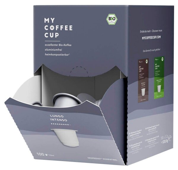 MY COFFEE CUP LUNGO INTENSO Bio-Kaffeekapseln, Arabica- und Robustabohnen 100 St.