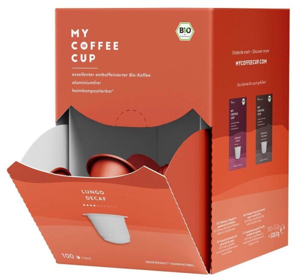 MY COFFEE CUP LUNGO DECAF Bio-Kaffeekapseln, Arabicabohnen 100 St.