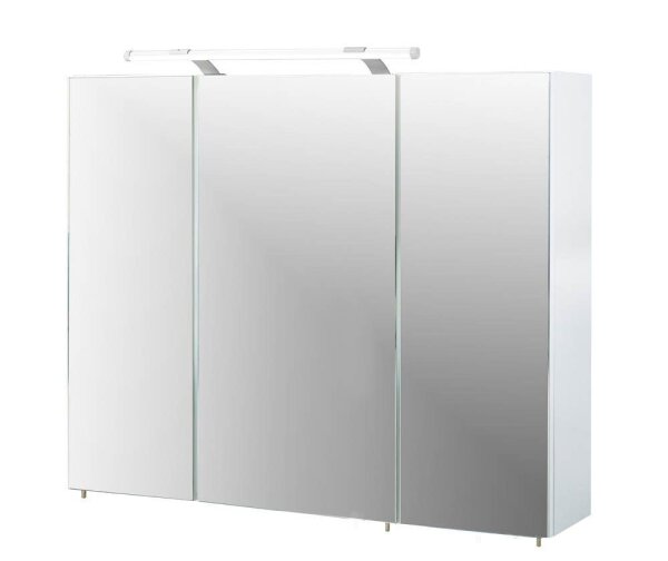 MÖBELPARTNER Spiegelschrank Dorina 132250 weiß glanz 90,0 x 16,0 x 75,7 cm