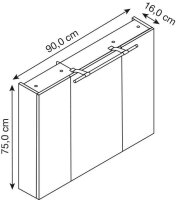 MÖBELPARTNER Spiegelschrank Dorina 132250 weiß...