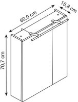 MÖBELPARTNER Spiegelschrank Dorina 125095 weiß...