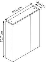 MÖBELPARTNER Spiegelschrank Basic 134105 weiß...
