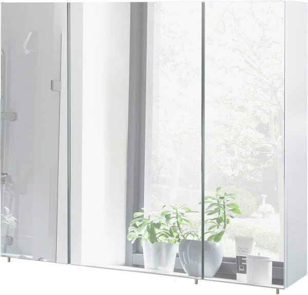 MÖBELPARTNER Spiegelschrank Basic 134108 weiß glanz 90,0 x 16,0 x 70,7 cm