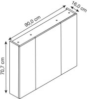 MÖBELPARTNER Spiegelschrank Basic 134108 weiß...