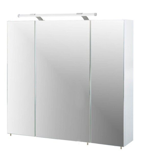 MÖBELPARTNER Spiegelschrank Dorina 125353 weiß glanz 80,0 x 16,0 x 75,7 cm