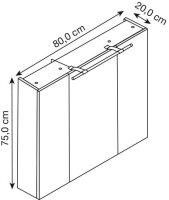 MÖBELPARTNER Spiegelschrank Dorina 125353 weiß...
