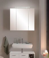 MÖBELPARTNER Spiegelschrank Dorina 125353 weiß glanz 80,0 x 16,0 x 75,7 cm