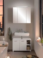 MÖBELPARTNER Spiegelschrank Dorina 125353 weiß glanz 80,0 x 16,0 x 75,7 cm