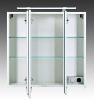 MÖBELPARTNER Spiegelschrank Dorina 125353 weiß glanz 80,0 x 16,0 x 75,7 cm