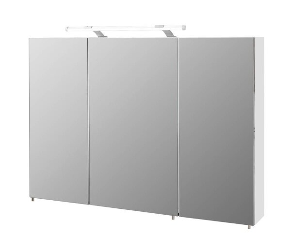 MÖBELPARTNER Spiegelschrank Dorina 124889 weiß glanz 100,0 x 16,0 x 75,7 cm