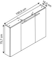 MÖBELPARTNER Spiegelschrank Dorina 124889 weiß...