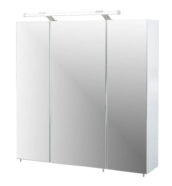 MÖBELPARTNER Spiegelschrank Dorina 125523 weiß glanz 70,0 x 16,0 x 75,7 cm