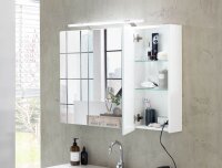 MÖBELPARTNER Spiegelschrank Dorina 132253 weiß glanz 120,0 x 16,0 x 75,7 cm