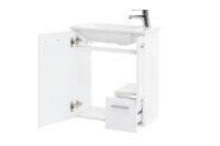 MÖBELPARTNER Waschbecken mit Unterschrank Matteo 137110 kreideweiß 50,0 x 25,0 x 60,0 cm