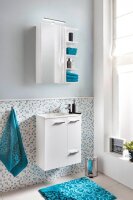 MÖBELPARTNER Waschbecken mit Unterschrank Matteo 137110 kreideweiß 50,0 x 25,0 x 60,0 cm