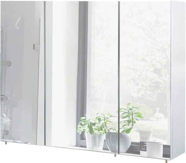 MÖBELPARTNER Spiegelschrank Basic 134109 weiß glanz 100,0 x 16,0 x 70,7 cm