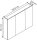 MÖBELPARTNER Spiegelschrank Basic 134109 weiß glanz 100,0 x 16,0 x 70,7 cm