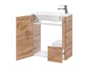 MÖBELPARTNER Waschbecken mit Unterschrank Matteo 137111 eiche landhaus 50,0 x 25,0 x 60,0 cm