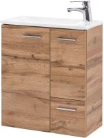 MÖBELPARTNER Waschbecken mit Unterschrank Matteo 137111 eiche landhaus 50,0 x 25,0 x 60,0 cm