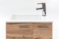 MÖBELPARTNER Waschbecken mit Unterschrank Matteo 137111 eiche landhaus 50,0 x 25,0 x 60,0 cm