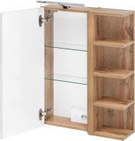 MÖBELPARTNER Spiegelschrank Matteo 156970 eiche landhaus 50,0 x 16,0 x 76,0 cm