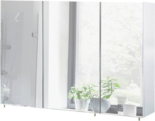 MÖBELPARTNER Spiegelschrank Basic 134110 weiß glanz 120,0 x 16,0 x 70,7 cm
