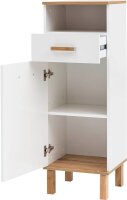 MÖBELPARTNER Badschrank Padua 142178 weiß glanz, eiche landhaus 40,4 x 35,0 x 114,5 cm