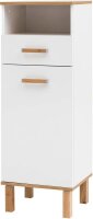 MÖBELPARTNER Badschrank Padua 142178 weiß glanz, eiche landhaus 40,4 x 35,0 x 114,5 cm