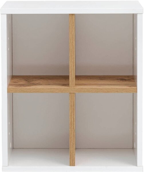 MÖBELPARTNER Hängeregal Padua 142298 weiß glanz, eiche landhaus 40,5 x 20,5 x 48,3 cm