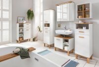 MÖBELPARTNER Hängeregal Padua 142298 weiß glanz, eiche landhaus 40,5 x 20,5 x 48,3 cm