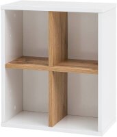 MÖBELPARTNER Hängeregal Padua 142298 weiß glanz, eiche landhaus 40,5 x 20,5 x 48,3 cm