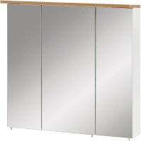 MÖBELPARTNER Spiegelschrank Padura 142296 weiß glanz, eiche landhaus 70,5 x 23,7 x 72,3 cm