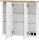 MÖBELPARTNER Spiegelschrank Padura 142296 weiß glanz, eiche landhaus 70,5 x 23,7 x 72,3 cm