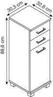 MÖBELPARTNER Badschrank Nora 144933 eiche landhaus...