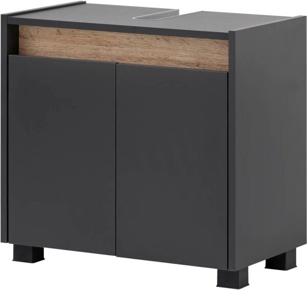 MÖBELPARTNER Waschbeckenunterschrank Cosmo 146318 anthrazit 56,9 x 33,0 x 54,6 cm