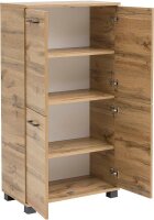 MÖBELPARTNER Badschrank Nora 144971 eiche landhaus 59,8 x 32,6 x 116,9 cm