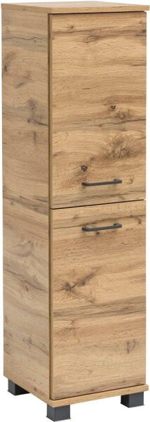 MÖBELPARTNER Badschrank Nora 144980 eiche landhaus 30,3 x 32,6 x 116,9 cm