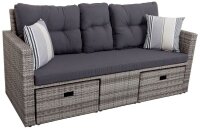 Garden Pleasure Loungesofa VALETTA, hellgrau Kunststoff,...