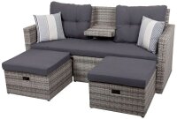 Garden Pleasure Loungesofa VALETTA, hellgrau Kunststoff,...