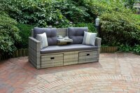 Garden Pleasure Loungesofa VALETTA, hellgrau Kunststoff, Metall, 7-teilig