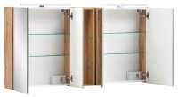 MÖBELPARTNER Spiegelschrank Duo 701523 eiche landhaus 140,0 x 16,0 x 75,0 cm