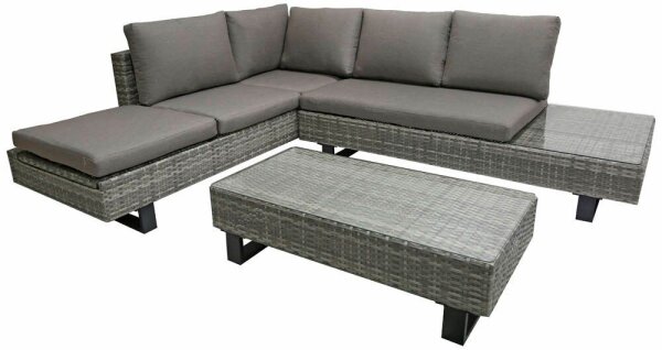 Garden Pleasure Loungegruppe CADIZ, grau Kunststoff, Metall, 11-teilig