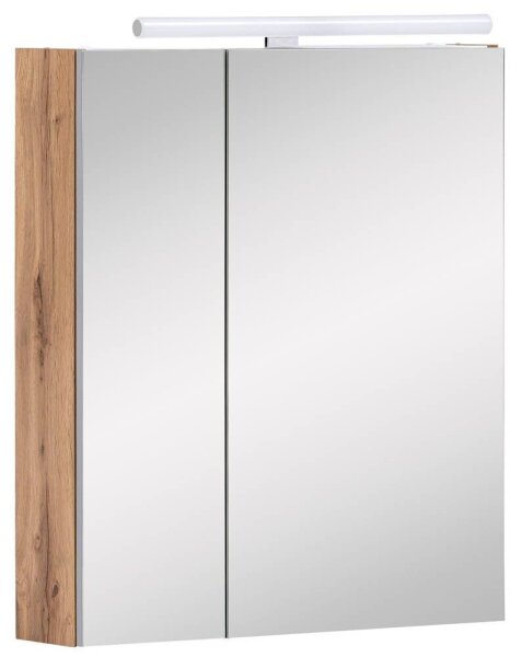 MÖBELPARTNER Spiegelschrank Duo 146542 eiche landhaus, weiß 60,0 x 16,0 x 75,0 cm