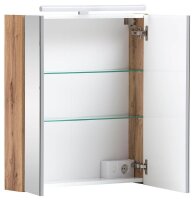 MÖBELPARTNER Spiegelschrank Duo 146542 eiche landhaus, weiß 60,0 x 16,0 x 75,0 cm