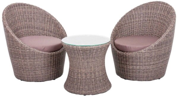 Garden Pleasure Sitzgruppe MARIBOR taupe, braun Kunststoff, Metall, 5-teilig