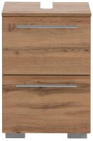 MÖBELPARTNER Waschbeckenunterschrank Carlos 148584 eiche landhaus 40,2 x 35,0 x 59,1 cm