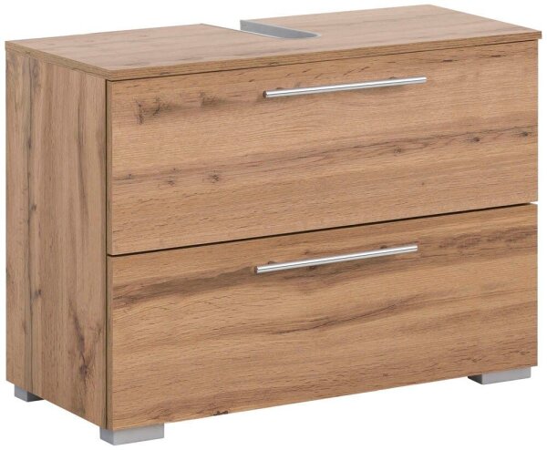 MÖBELPARTNER Waschbeckenunterschrank Carlos 148599 eiche landhaus 80,2 x 35,0 x 59,1 cm